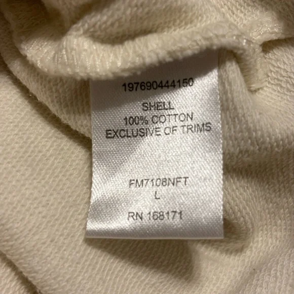 Cream Crochet Lace Patch Sweatshirt - Picture 9 of 12